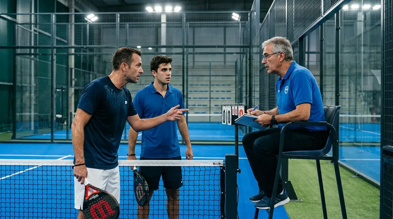 Coppia di padel discute con l'arbitro sulla regola Star Point al deuce